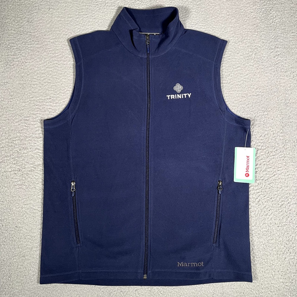 Marmot Vest Mens Large Blue Rocklin‎ Fleece Full Zip Casual Outdoor Preppy NWT